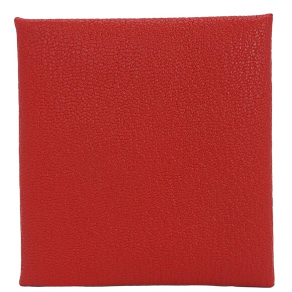 Hermes  Calvi Leather Card Holder Red - Picture 1 of 15